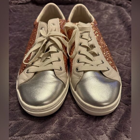 Skechers Rose Gold Glitter and Silver Sneakers - Picture 3 of 5